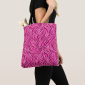 Roze zebraprint Barbiecore Y2K dierpatroon Tote Bag (Dichtbij)