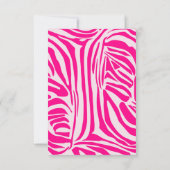 Roze zebraprint bedankkaart (Achterkant)