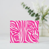 Roze zebraprint bedankkaart (Staand voorkant)