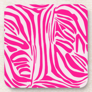 Roze zebraprint bier onderzetter
