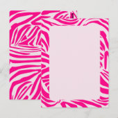 Roze zebraprint briefkaart (Voorkant / Achterkant)