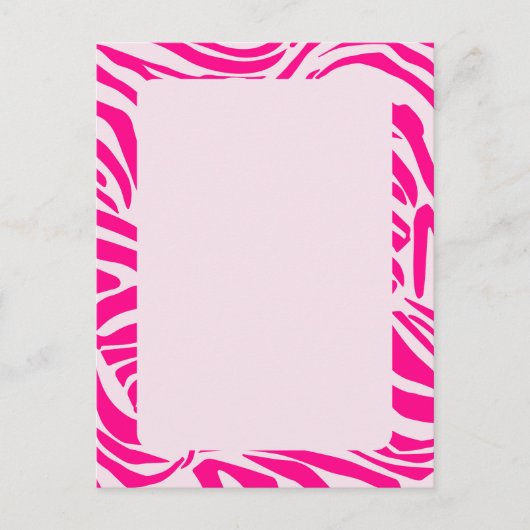 Roze zebraprint briefkaart (Voorkant)