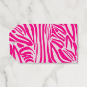 Roze zebraprint cadeaulabels (Achterkant (horizontaal))