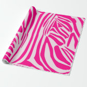 Roze zebraprint cadeaupapier (Uitgerold)