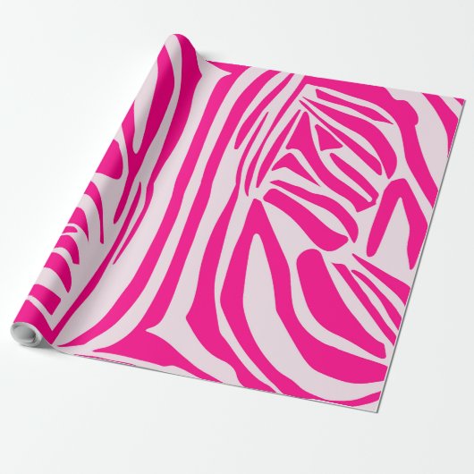 Roze zebraprint cadeaupapier (Uitgerold)