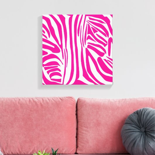 Roze zebraprint canvas afdruk (Insitu (Woonkamer))