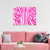 Roze zebraprint canvas afdruk (Insitu (Woonkamer))