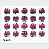 Roze & Zebraprint DIVA-typografie-feeststicker Ronde Sticker (Vel)