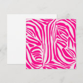 Roze zebraprint feestdagenkaart (Voorkant / Achterkant)