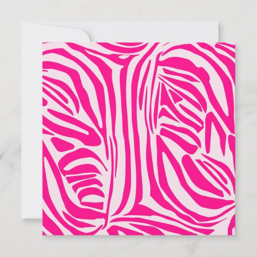 Roze zebraprint feestdagenkaart (Voorkant)