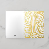 Roze zebraprint folie feestdagenkaart (Buiten Laag)