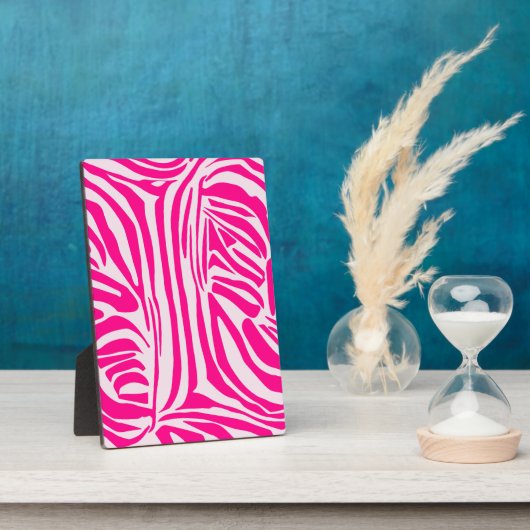 Roze zebraprint fotoplaat (Zijkant)