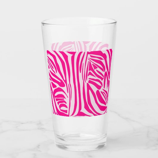 Roze zebraprint glas (Achterkant)