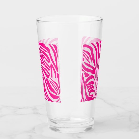 Roze zebraprint glas (Rechts)