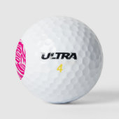 Roze zebraprint golfballen (Logo)