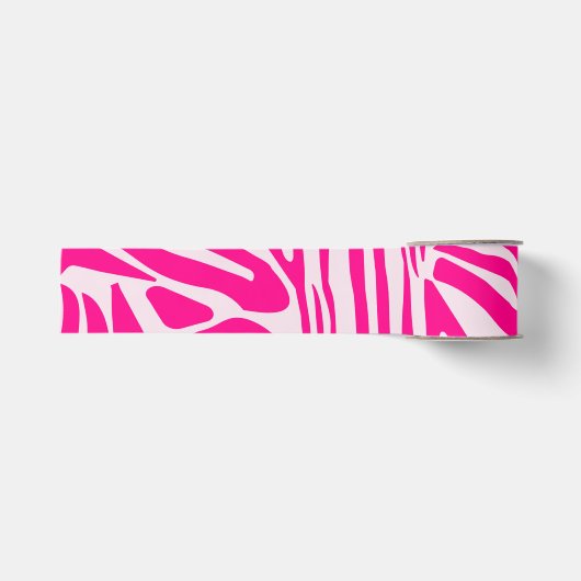 Roze zebraprint grosgrain lint (Voorkant)