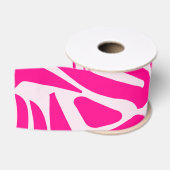 Roze zebraprint grosgrain lint (Spoel)