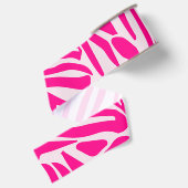 Roze zebraprint grosgrain lint (Achterkant)