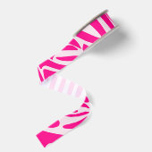 Roze zebraprint grosgrain lint (Achterkant)