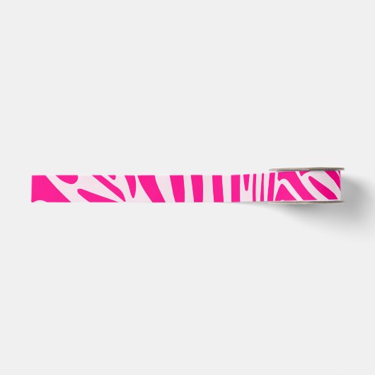 Roze zebraprint grosgrain lint (Voorkant)