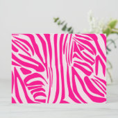 Roze zebraprint kaart (Staand voorkant)