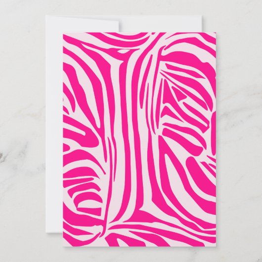 Roze zebraprint kaart (Achterkant)