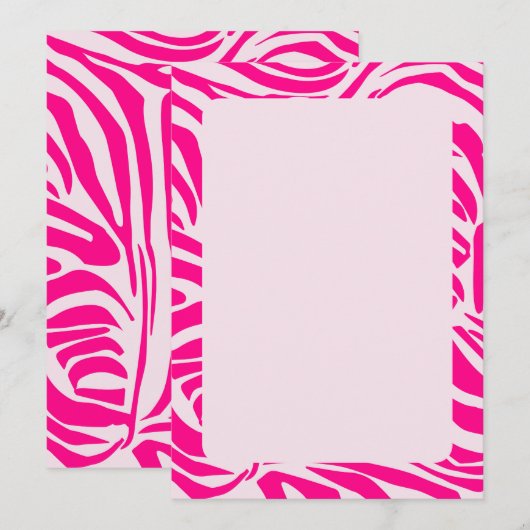 Roze zebraprint kaart (Voorkant / Achterkant)
