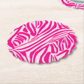 Roze zebraprint kartonnen onderzetters (Gekanteld)