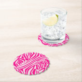 Roze zebraprint kartonnen onderzetters (Insitu)