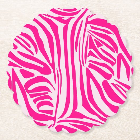 Roze zebraprint kartonnen onderzetters (Voorkant)