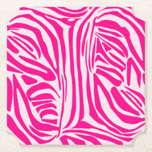 Roze zebraprint kartonnen onderzetters