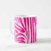 Roze zebraprint koffiemok (Voorkant links)