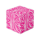 Roze zebraprint kubus (Voorkant hoekig)