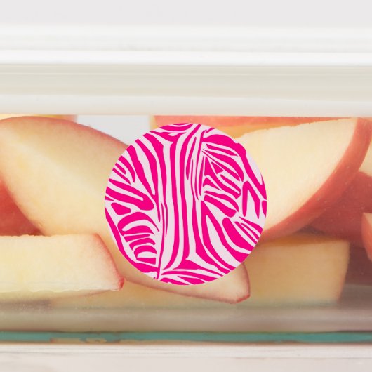 Roze zebraprint labels (Aangebracht)