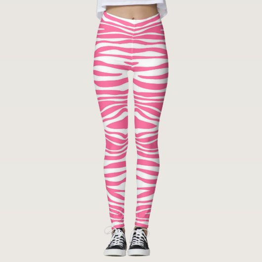 roze zebraprint leggings (Voorkant)