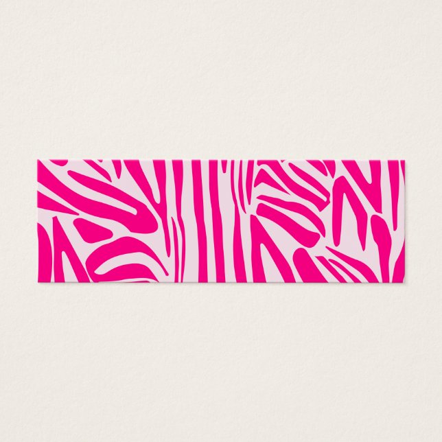 Roze zebraprint mini visitekaartjes (Voorkant)