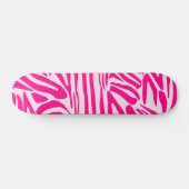 Roze zebraprint persoonlijk skateboard (Horizontaal)