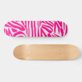 Roze zebraprint persoonlijk skateboard (Horizontaal)