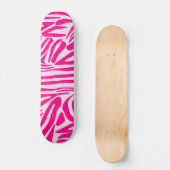 Roze zebraprint persoonlijk skateboard (Voorkant)