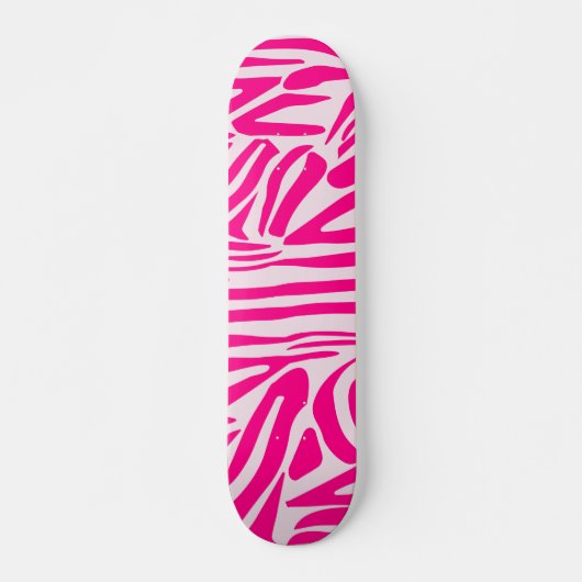 Roze zebraprint persoonlijk skateboard (Voorkant)