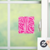 Roze zebraprint raamsticker (Huis)