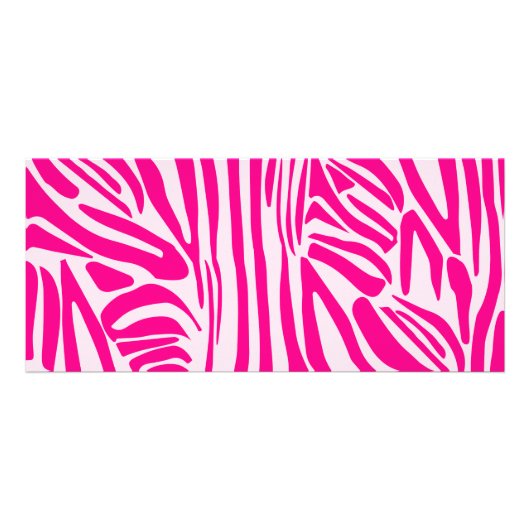 Roze zebraprint reclamekaart (Voorkant)