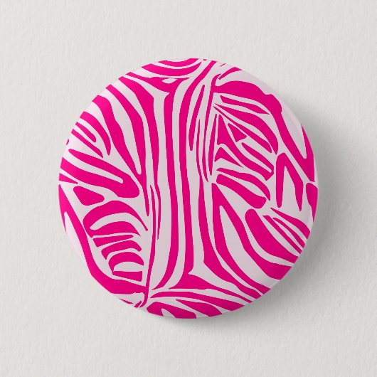 Roze zebraprint ronde button 5,7 cm (Voorkant)
