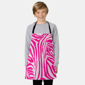 Roze zebraprint schort (Gedragen)