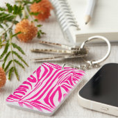 Roze zebraprint sleutelhanger (Voorkant Rechts)