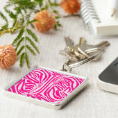 Roze zebraprint sleutelhanger (Zijkant)