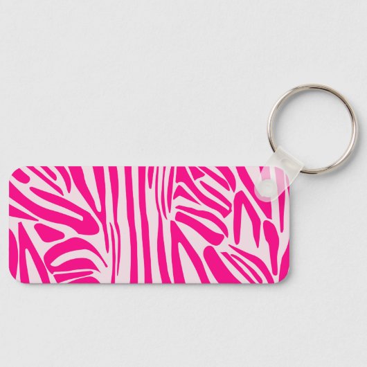 Roze zebraprint sleutelhanger (Voorkant)