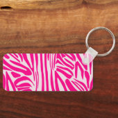 Roze zebraprint sleutelhanger (Voorkant)
