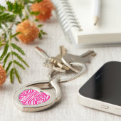 Roze zebraprint sleutelhanger (Zijkant)