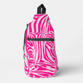 Roze zebraprint sling bag (Voorkant)